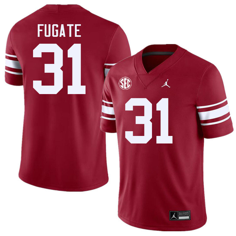 Men #31 Cale Fugate Oklahoma Sooners 2024 SEC Conference College Football Jerseys-Throwback